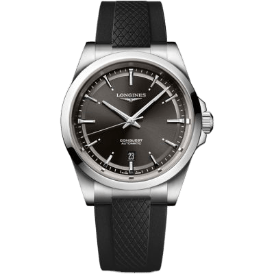Conquest 41 Stainless Steel / Black / Rubber