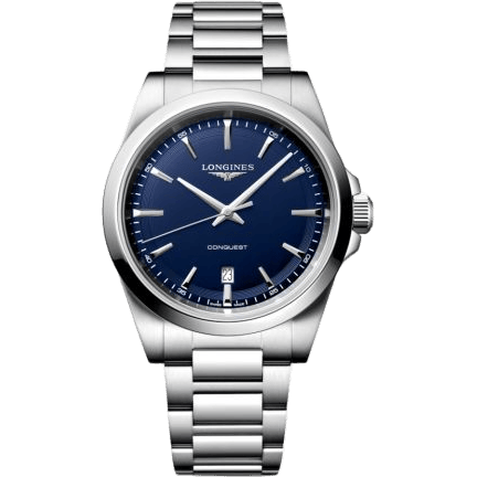 Conquest Quartz 41 Stainless Steel / Blue / Bracelet