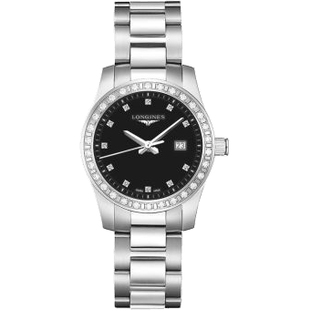 Conquest Quartz 29.5 Stainless Steel - Diamond / Black