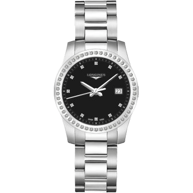Conquest Quartz 34 Stainless Steel - Diamond / Black