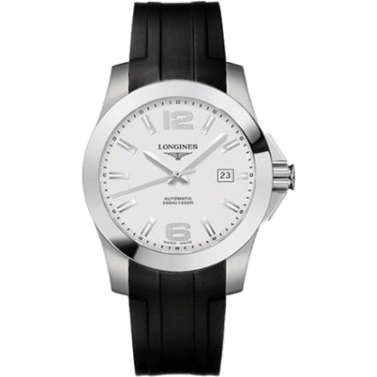 Conquest Automatic 41mm Silver Rubber