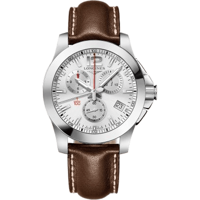 Conquest Chronograph Quartz 41 Stainless Steel / Silver / Strap