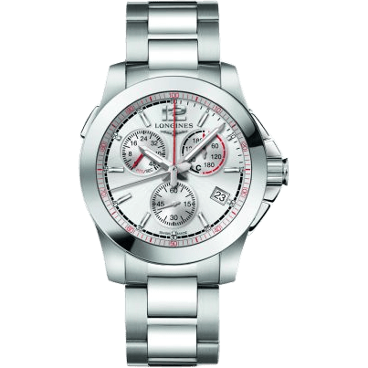 Conquest Chronograph Quartz Jumping 41 Stainless Steel / Silver / Bracelet