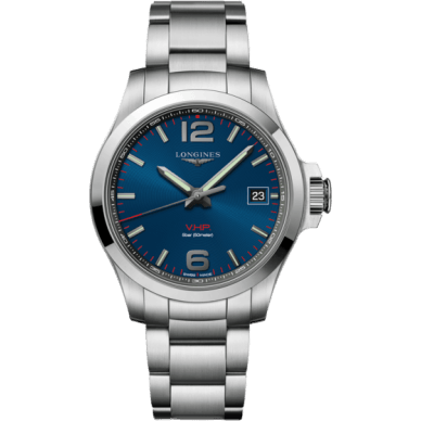Conquest V.H.P. 41 Stainless Steel / Blue / Bracelet
