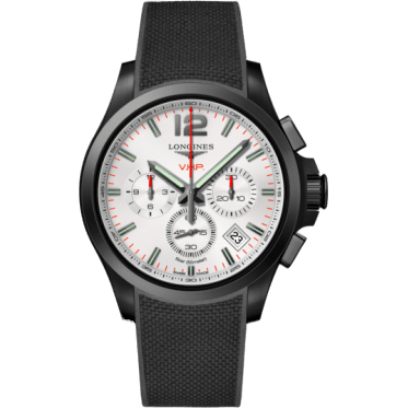 Conquest V.H.P. Chronograph 42 PVD / Silver / Rubber