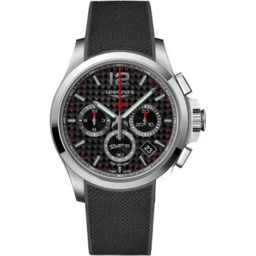 Conquest V.H.P. Chronograph 42 Stainless Steel / Carbon / Rubber