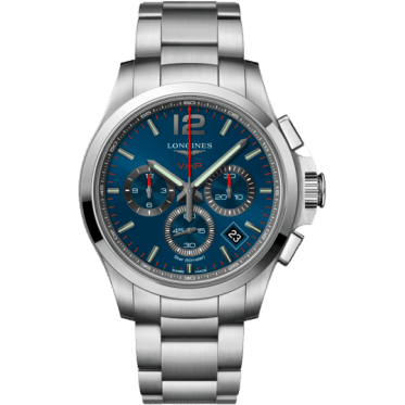 Conquest V.H.P. Chronograph 42 Stainless Steel / Blue / Bracelet