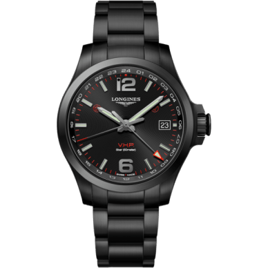 Conquest V.H.P. GMT 41 PVD / Black / Bracelet