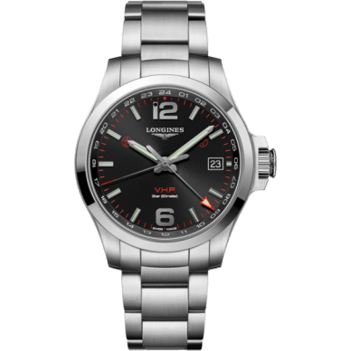 Conquest V.H.P. GMT 41 Stainless Steel / Black / Bracelet
