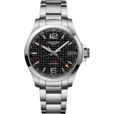 Conquest V.H.P. GMT 41 Stainless Steel / Carbon / Bracelet