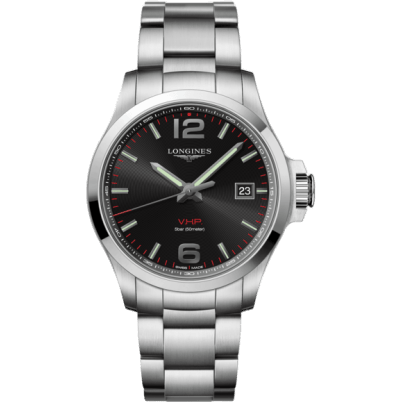 Conquest V.H.P. 43 Stainless Steel / Black / Bracelet