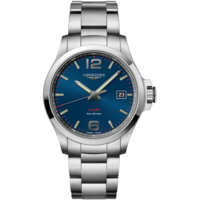 Conquest V.H.P. 43 Stainless Steel / Blue / Bracelet