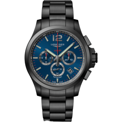 Conquest V.H.P. Chronograph 44 PVD / Blue / Bracelet