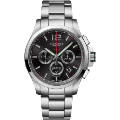 Conquest V.H.P. Chronograph 44 Stainless Steel / Black / Bracelet