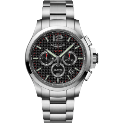 Conquest V.H.P. Chronograph 44 Stainless Steel / Carbon / Bracelet