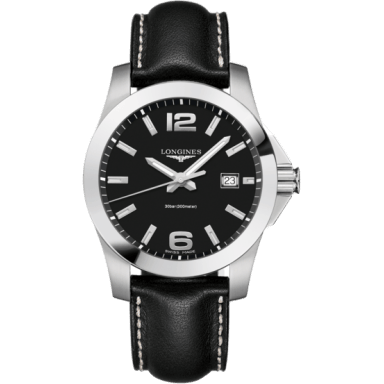 Conquest Quartz 41 Stainless Steel / Black / Strap