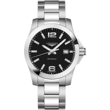 Conquest Quartz 41 Stainless Steel / Black / Bracelet