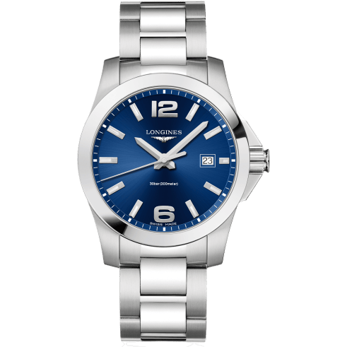 Conquest Quartz 41 Stainless Steel / Blue / Bracelet