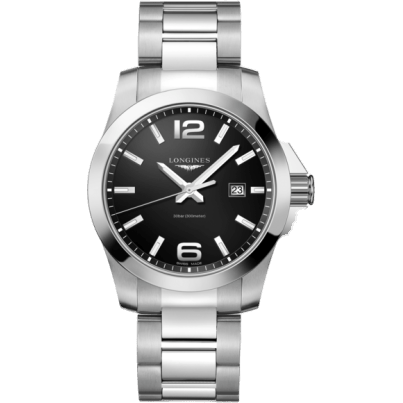 Conquest Quartz 43 Stainless Steel / Black / Bracelet