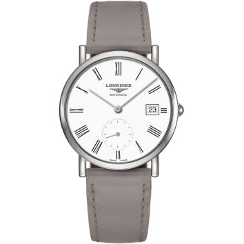 Elegant Collection Small Second 34.5 Stainless Steel / White - Roman