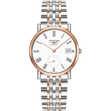 Elegant Collection Small Second 34.5 Stainless Steel - Pink Gold / White - Roman / Bracelet