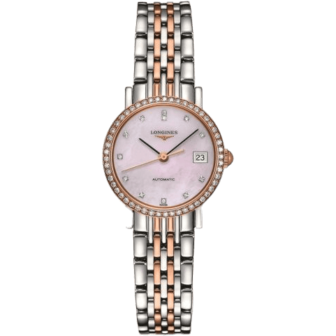 Elegant Collection 25.5 Automatic Stainless Steel / Red Gold / Diamond / Pink MOP