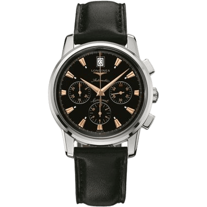 Conquest Heritage Chronograph Black / Calf