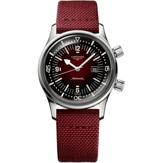 Legend Diver 36 Stainless Steel / Burgundy / Strap