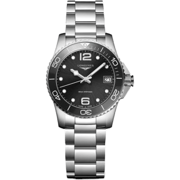 HydroConquest 32 Quartz Stainless Steel / Black / Bracelet