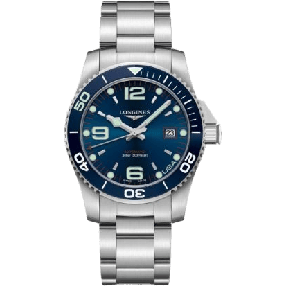HydroConquest 41 Automatic Stainless Steel / Blue / Bracelet / USA