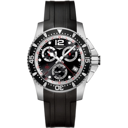 Hydroconquest 41 Quartz Chronograph Stainless Steel / Black / Rubber