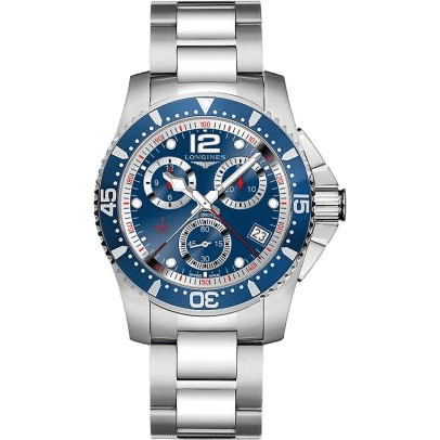 Hydroconquest 41 Quartz Chronograph Stainless Steel / Blue / Bracelet