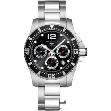 HydroConquest 41 Automatic Chronograph Stainless Steel / Black / Bracelet