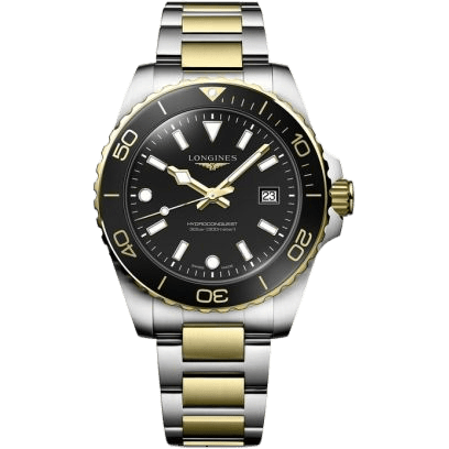 Hydroconquest Quartz 42 Stainless Steel - Yellow Gold / Black / Bracelet