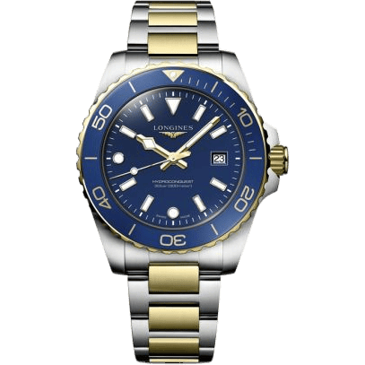 Hydroconquest Quartz 42 Stainless Steel - Yellow Gold / Blue / Bracelet