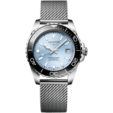 Hydroconquest Automatic 39 Stainless Steel / Frosted Blue / Mesh