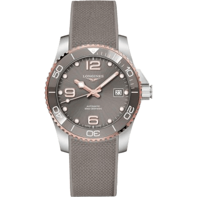 HydroConquest 39 Automatic Stainless Steel - Pink Gold / Grey / Rubber