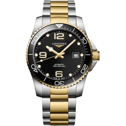 HydroConquest 41 Automatic Stainless Steel - Yellow Gold / Black / Bracelet
