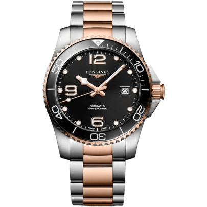 HydroConquest 41 Automatic Stainless Steel - Rose Gold / Black / Bracelet