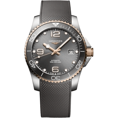 HydroConquest 41 Automatic Stainless Steel / Rose Gold / Grey / Rubber
