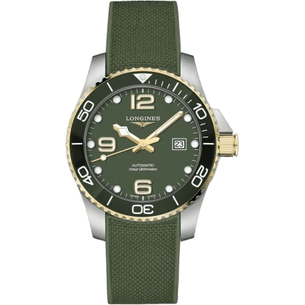 HydroConquest 43 Automatic Stainless Steel - Yellow Gold / Green / Rubber