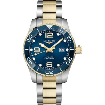HydroConquest 43 Automatic Stainless Steel - Yellow Gold / Blue / Bracelet