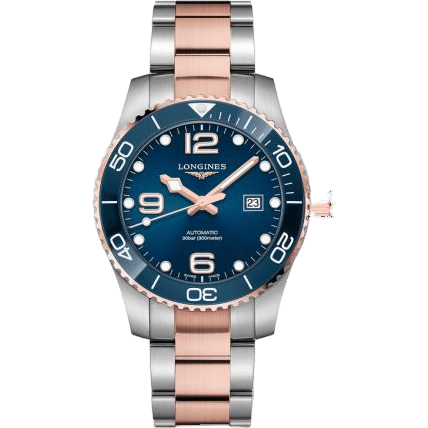 HydroConquest 43 Automatic Stainless Steel - Pink Gold / Blue / Bracelet