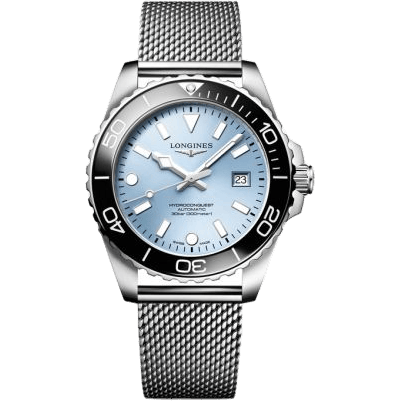 Hydroconquest Automatic 42 Stainless Steel / Frosted Blue / Mesh