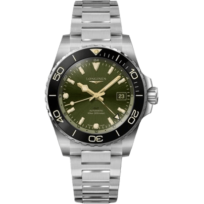 Hydroconquest GMT 41 Stainless Steel / Green / Bracelet
