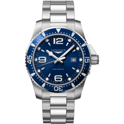 HydroConquest 44 Quartz Stainless Steel / Blue / Bracelet