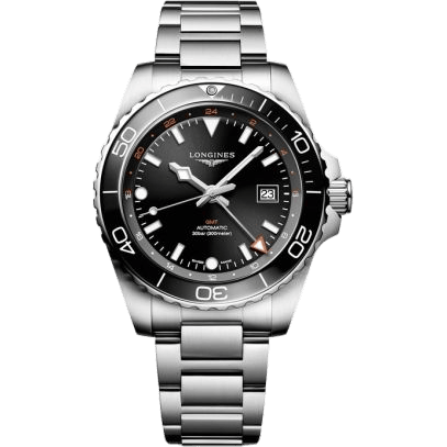 Hydroconquest GMT 43 Stainless Steel / Black / Bracelet