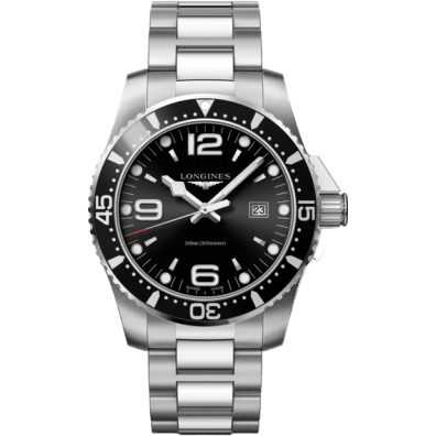 HydroConquest 44 Quartz Stainless steel / Black / Bracelet