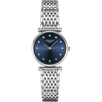 La Grande Classique 24 Quartz Stainless Steel / Blue-Diamond / Bracelet