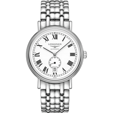 Presence 40 Small Seconds Stainless Steel / White - Roman / Bracelet